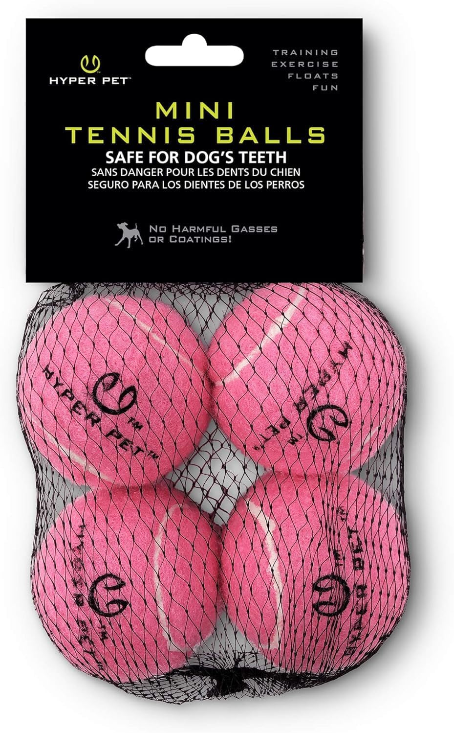 Mini Tennis Balls for Dogs - Safe and Interactive Training Balls Compatible with K9 Kannon Mini Dog Ball Launcher - 4 Pack in Pink