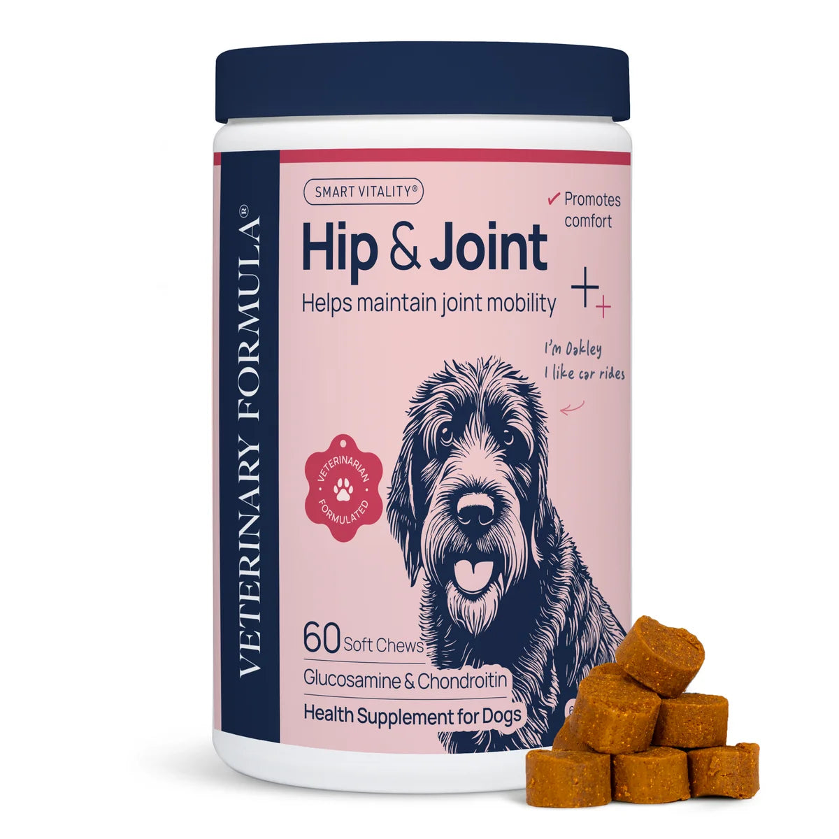 Hip & Joint Support Mobility Supplement for Dogs, Smart Vitality Glucosamine Chews, 60 Soft Chews