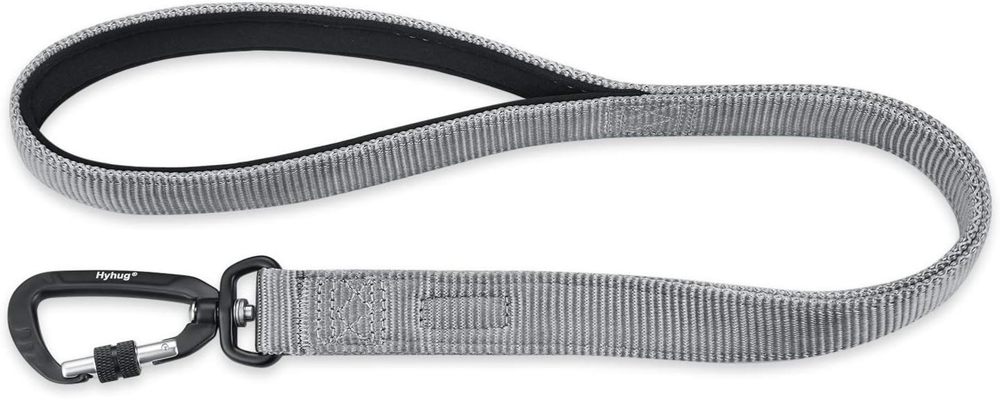 Heavy-Duty 24-Inch Short Dog Leash with Comfortable Handle and Lightweight Aviation Aluminum Clip - Ideal for Daily Walking and Training of Large and Medium Breeds (Sleet Gray)