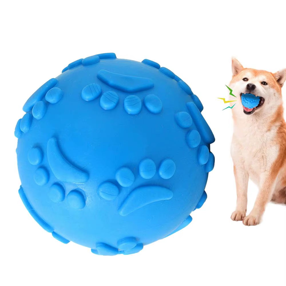 Indestructible Latex Dog Chew Squeaky Toy Ball for Small, Medium, and Large Breeds