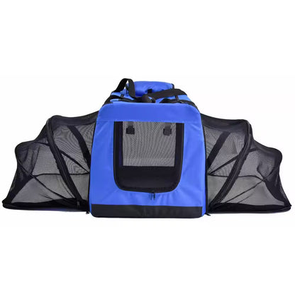 Hounda Accordion Metal Framed Collapsible Expandable Pet Dog Crate - Small in Blue