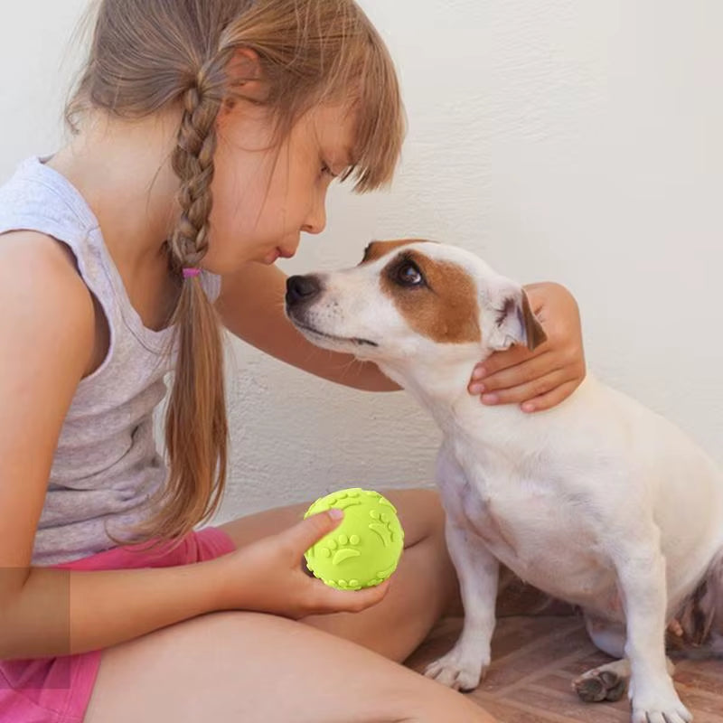Indestructible Latex Dog Chew Squeaky Toy Ball for Small, Medium, and Large Breeds