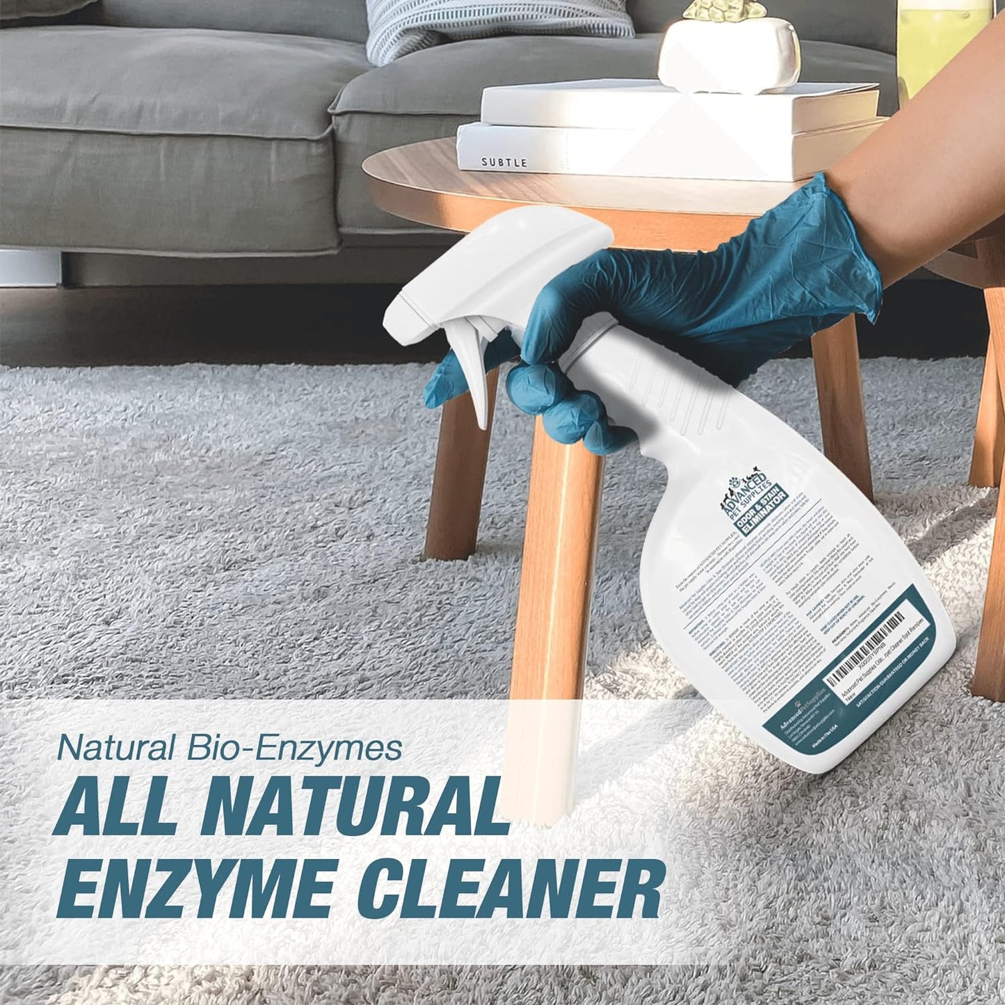 Professional Strength Enzymatic Pet Stain and Odor Remover - Dog Carpet Cleaner Spray with Fresh Scent - 32 Ounces - Made in the USA