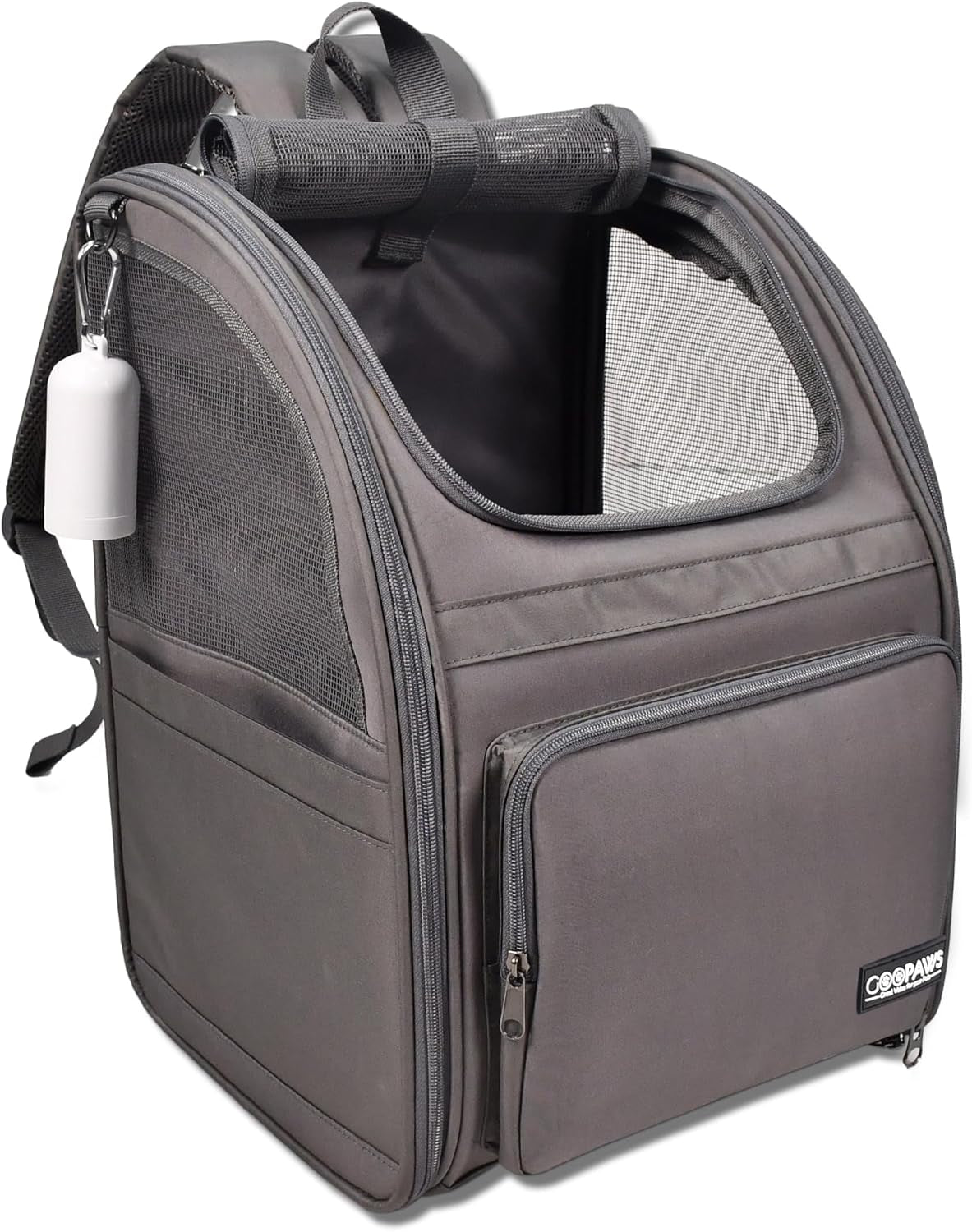 Pet Backpack Carrier for Small Dog, Puppy, Soft Carrier Backpack Ideal for Traveling, Hiking, Walking and Outdoor Activities with Family (4-Grey)