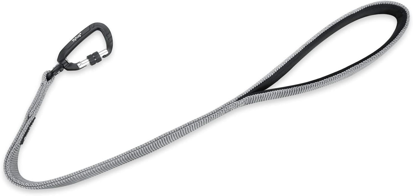 Heavy-Duty 24-Inch Short Dog Leash with Comfortable Handle and Lightweight Aviation Aluminum Clip - Ideal for Daily Walking and Training of Large and Medium Breeds (Sleet Gray)