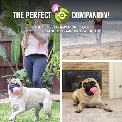 Mini Tennis Balls for Dogs - Safe and Interactive Training Balls Compatible with K9 Kannon Mini Dog Ball Launcher - 4 Pack in Pink