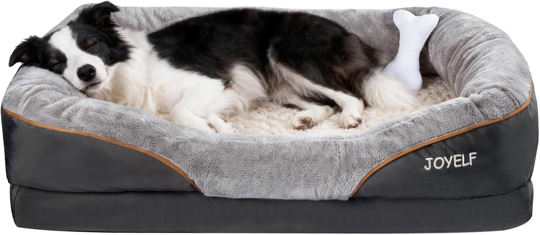 Orthopedic Large Memory Foam Dog Bed with Removable Washable Cover and Complimentary Squeaker Toy