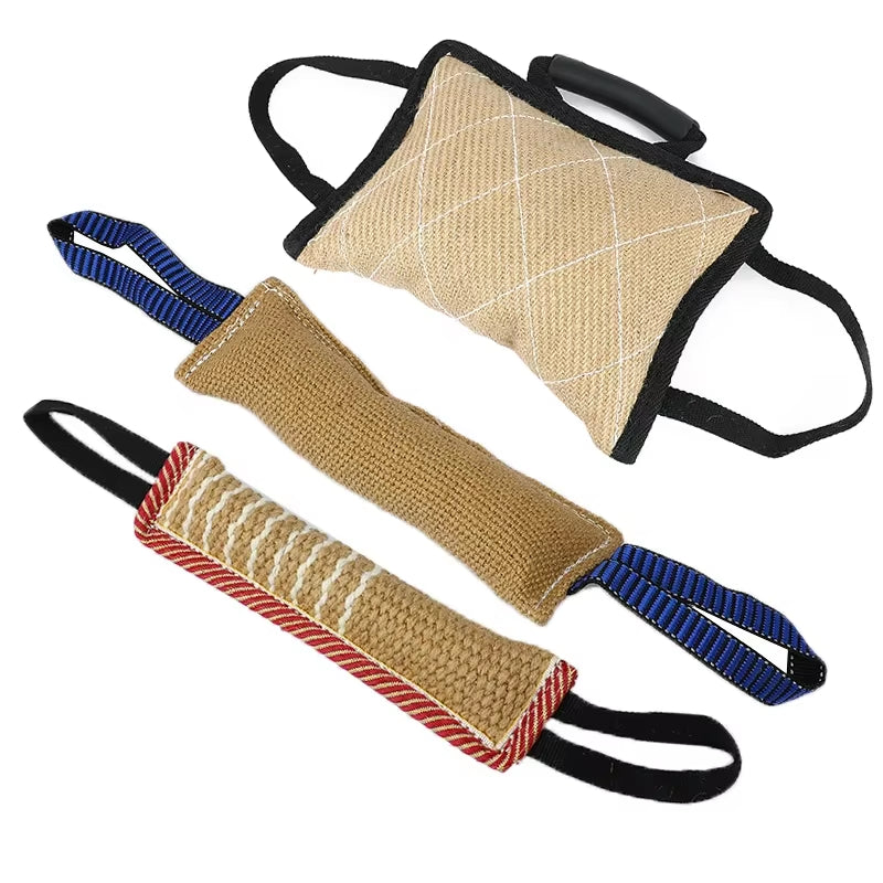 Durable Dog Training Bite Tug Pillow Sleeve with Dual Rope Handles for Malinois, German Shepherd, and Rottweiler