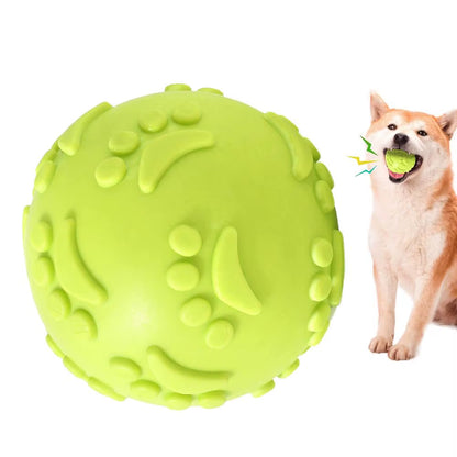 Indestructible Latex Dog Chew Squeaky Toy Ball for Small, Medium, and Large Breeds