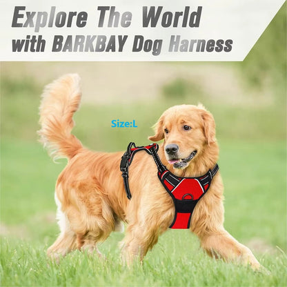 Heavy-Duty Reflective No-Pull Dog Harness with Front Clip and Control Handle for Large Dogs
