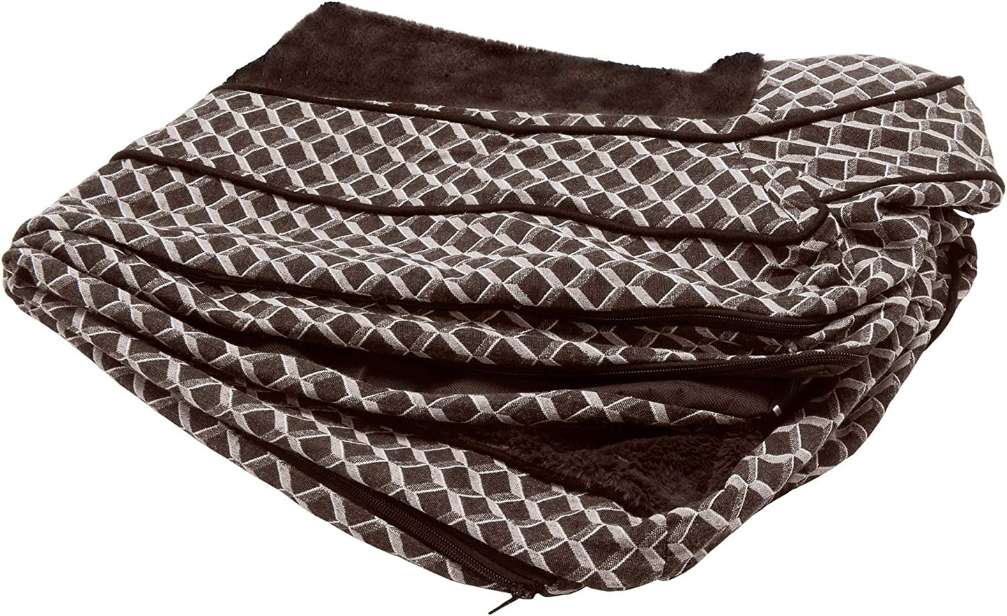 Replacement Dog Bed Cover - Comfy Plush Sofa-Style, Machine Washable, Diamond Brown, Jumbo Plus (XX-Large)