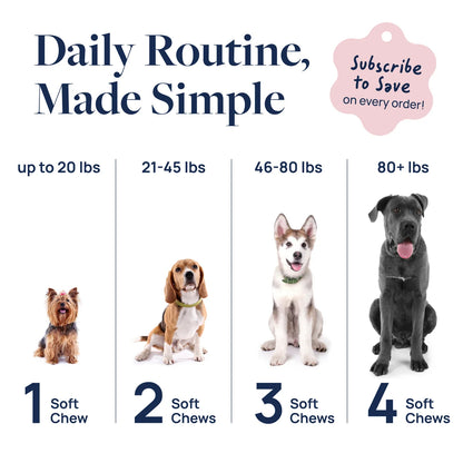 Hip & Joint Support Mobility Supplement for Dogs, Smart Vitality Glucosamine Chews, 60 Soft Chews