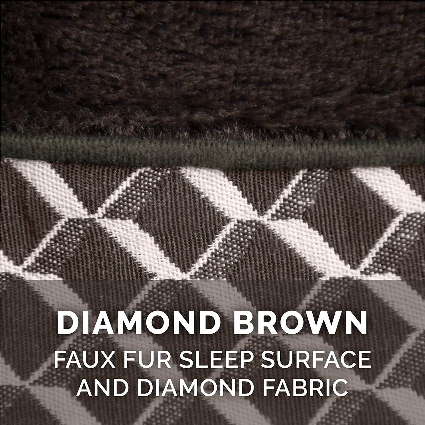 Replacement Dog Bed Cover - Comfy Plush Sofa-Style, Machine Washable, Diamond Brown, Jumbo Plus (XX-Large)