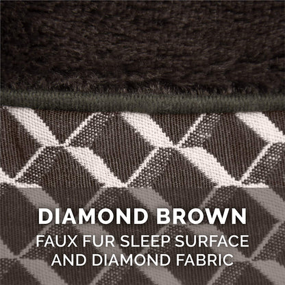 Replacement Dog Bed Cover - Comfy Plush Sofa-Style, Machine Washable, Diamond Brown, Jumbo Plus (XX-Large)