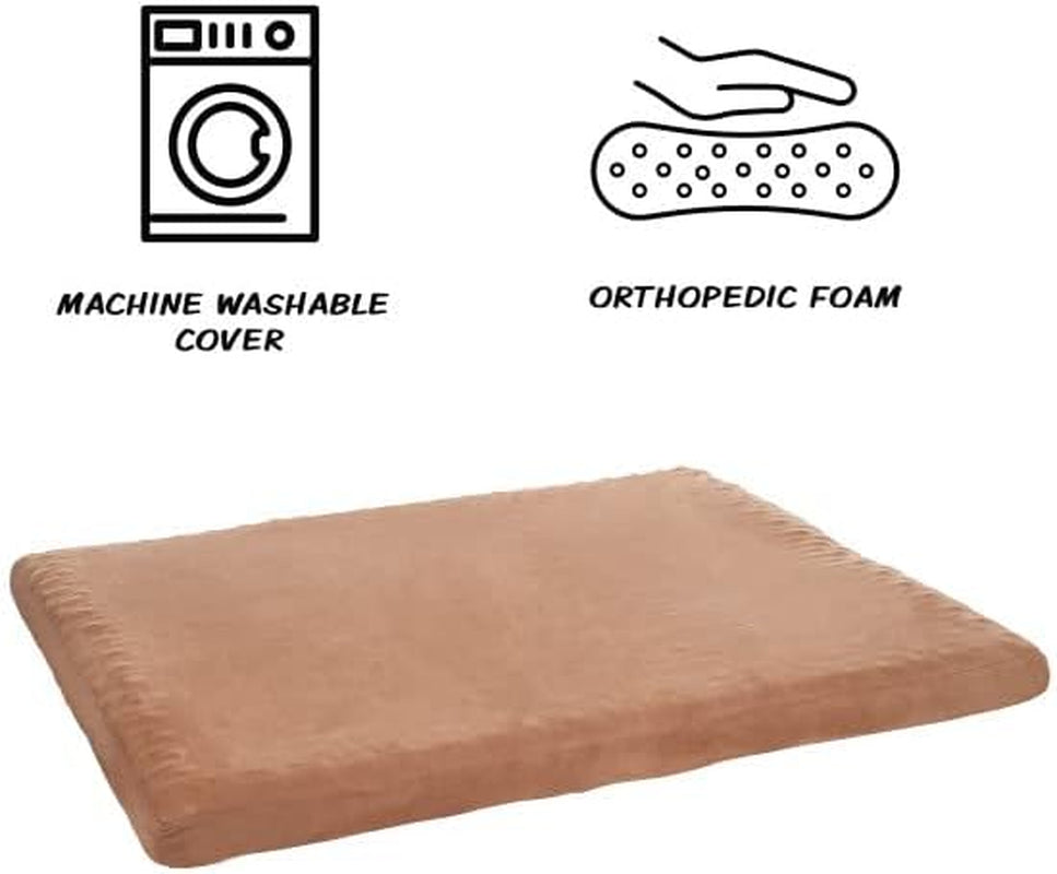 Dog Bed with Removable Cover – 36X27 Pet Bed - 3-Inch Egg Crate Style Foam Orthopedic Dog Bed, Microsuede, and Non-Slip Crate Bed by  (Clay)