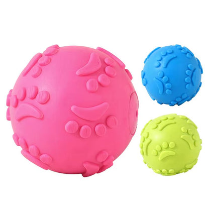 Indestructible Latex Dog Chew Squeaky Toy Ball for Small, Medium, and Large Breeds